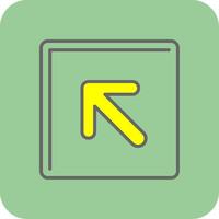 Up Left Filled Yellow Icon vector