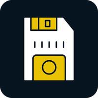 Floppy Disk Glyph Two Color Icon vector