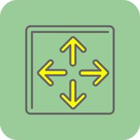Maximize Filled Yellow Icon vector