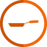 Frying Pan Glyph Orange Circle Icon vector