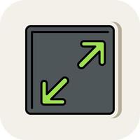Resize Line Filled White Shadow Icon vector