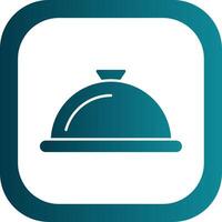 Serving Dish Glyph Gradient Round Corner Icon vector