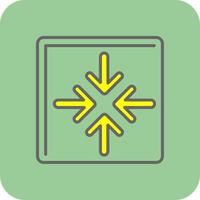 Minimize Filled Yellow Icon vector