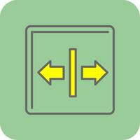 Left Right Filled Yellow Icon vector