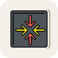 Minimize Line Filled White Shadow Icon vector