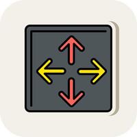 Maximize Line Filled White Shadow Icon vector