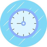 Clock Flat Blue Circle Icon vector