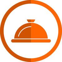 Serving Dish Glyph Orange Circle Icon vector