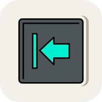 Left Arrow Line Filled White Shadow Icon vector