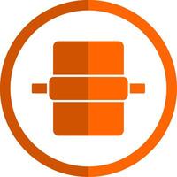 Dough Glyph Orange Circle Icon vector