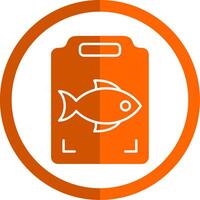 Fish Cooking Glyph Orange Circle Icon vector