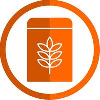 Flour Glyph Orange Circle Icon vector
