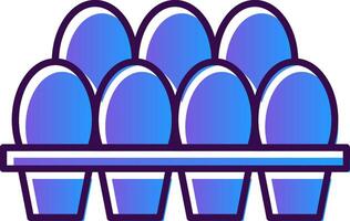 Egg Tray Gradient Filled Icon vector