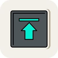 Up Arrow Line Filled White Shadow Icon vector