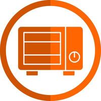 Oven Glyph Orange Circle Icon vector