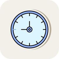 Clock Line Filled White Shadow Icon vector