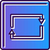 rectangular flecha degradado lleno icono vector