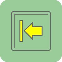 Left Arrow Filled Yellow Icon vector