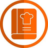 Cook Book Glyph Orange Circle Icon vector