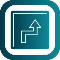 Zigzag Arrow Glyph Gradient Round Corner Icon vector