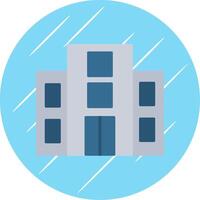 Building Flat Blue Circle Icon vector