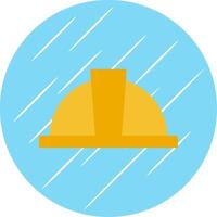 Hard Hat Flat Blue Circle Icon vector