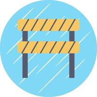 Road Block Flat Blue Circle Icon vector