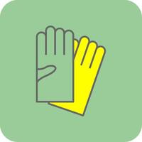 mano guantes lleno amarillo icono vector