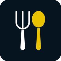 Fork Spoon Glyph Two Color Icon vector