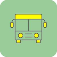 autobús lleno amarillo icono vector
