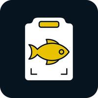 Fish Cooking Glyph Two Color Icon vector