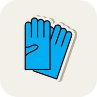 Hand Gloves Line Filled White Shadow Icon vector