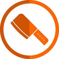 Cleaver Glyph Orange Circle Icon vector