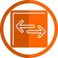 Opposite Arrow Glyph Orange Circle Icon vector