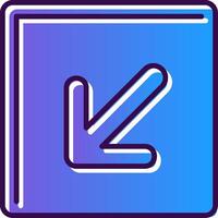 Down Left Gradient Filled Icon vector