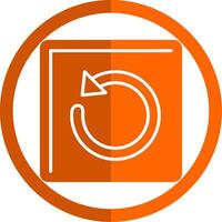 Undo Glyph Orange Circle Icon vector