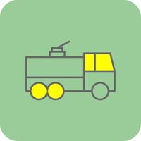 Fire Truck Filled Yellow Icon vector