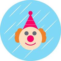 Clown Flat Blue Circle Icon vector