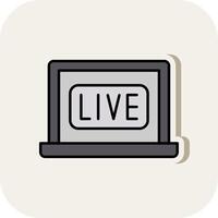 Live Line Filled White Shadow Icon vector