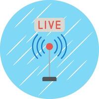 Broadcast Flat Blue Circle Icon vector