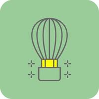 Hot Air Ballon Filled Yellow Icon vector