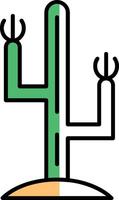cactus lleno medio cortar icono vector