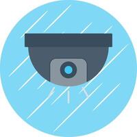 cctv plano azul circulo icono vector