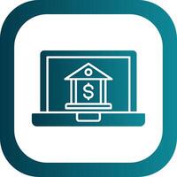 Online Banking Glyph Gradient Round Corner Icon vector