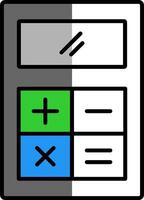 Calculation Filled Half Cut Icon vector