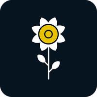 Sunflower Glyph Two Color Icon vector