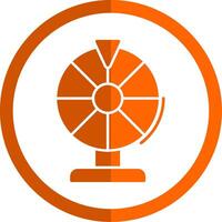 Wheel Of Fortune Glyph Orange Circle Icon vector