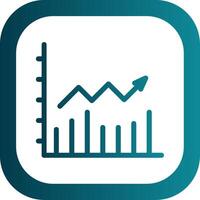 Line Chart Glyph Gradient Round Corner Icon vector