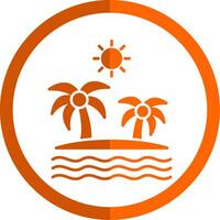 Island Glyph Orange Circle Icon vector