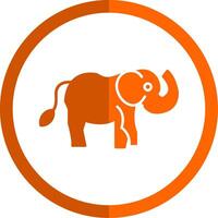 elefante glifo naranja circulo icono vector